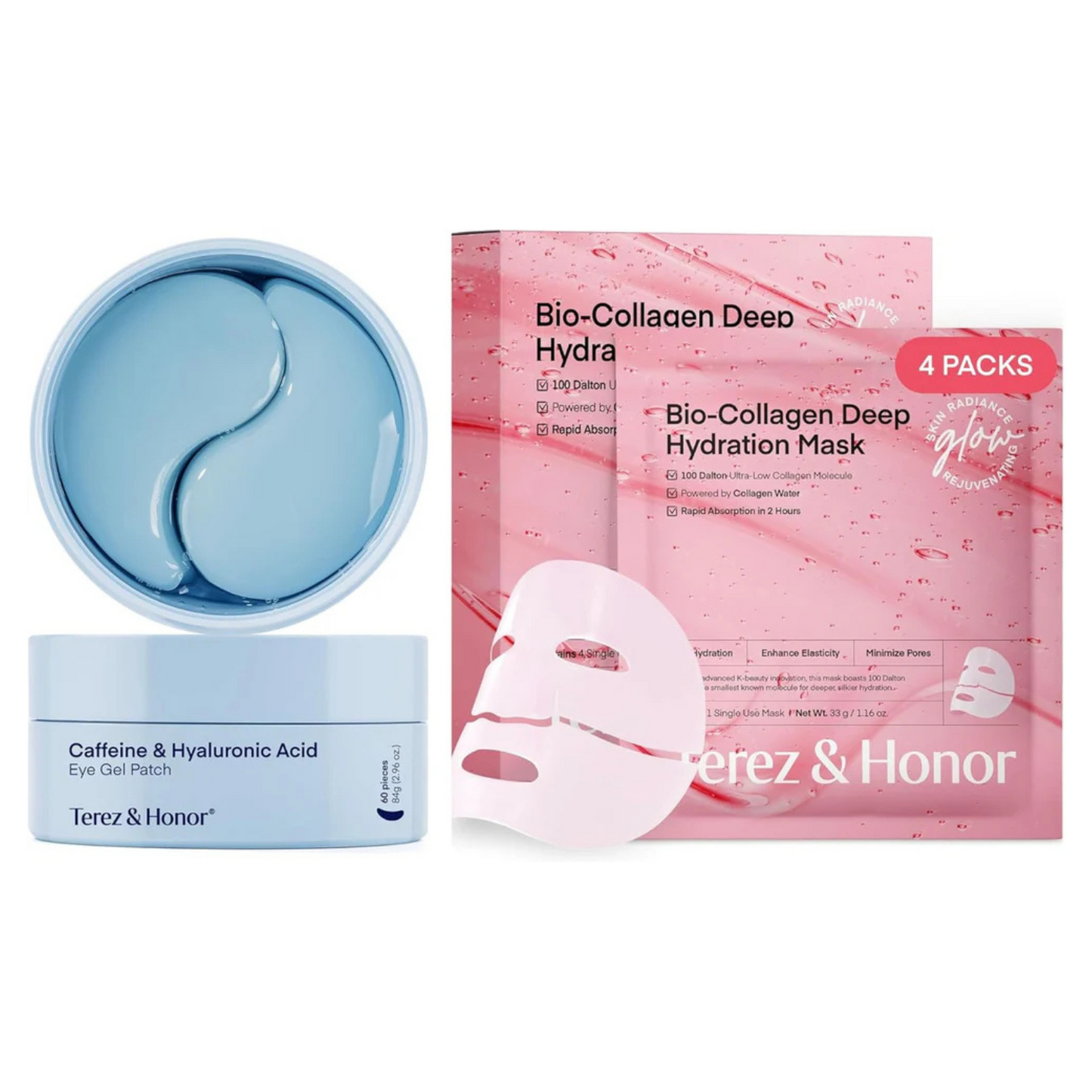 カフェイン アイジェルパッチ & オーバーナイト コラーゲン フェイスマスク SET